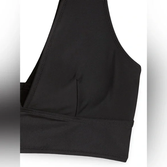 NWTS💓OLD NAVY XL💓BLACK MATTE LONGLINE BIKINI TOP MATCHING SWIM SKIRT SET BUNDLE - Picture 7 of 12